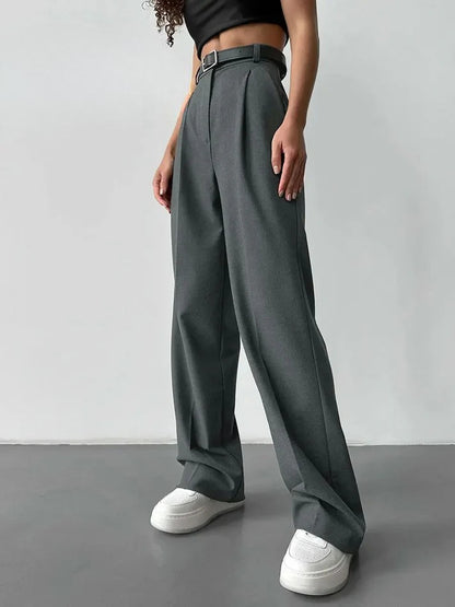 Women's High-Waisted Wide-Leg Office Pants