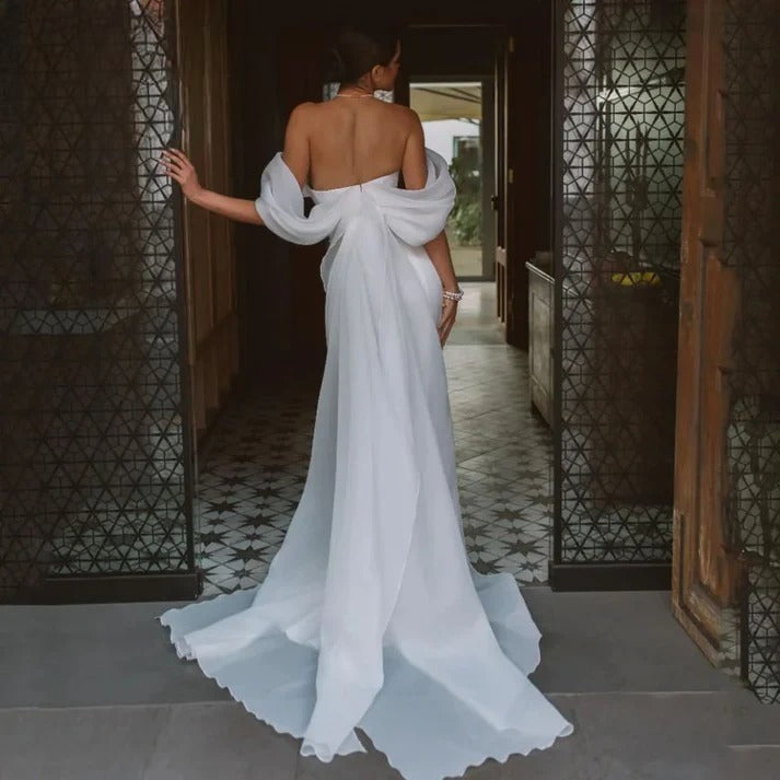 Elegant Off-Shoulder Mermaid Wedding Dress