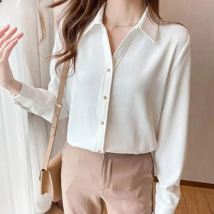 White Chiffon Blouse