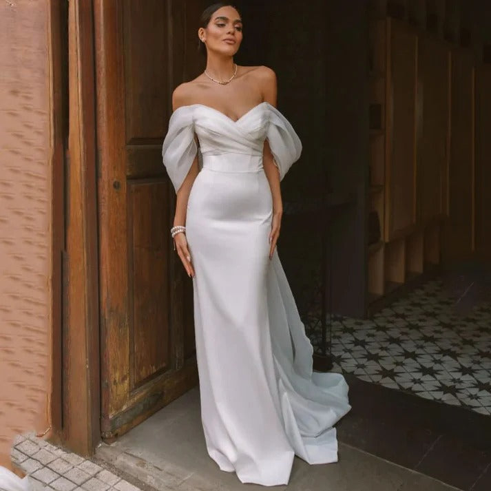 Elegant Off-Shoulder Mermaid Wedding Dress