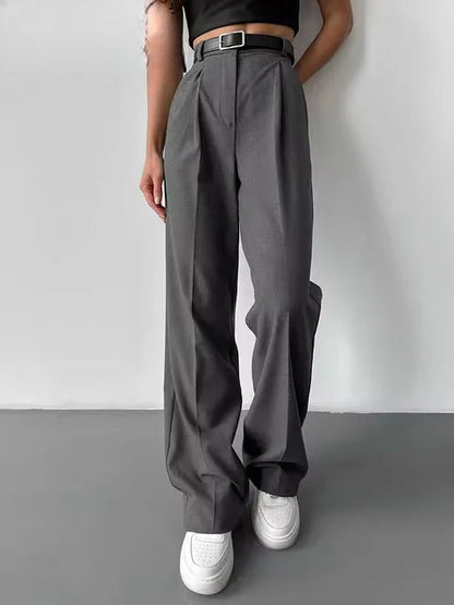 Women's High-Waisted Wide-Leg Office Pants